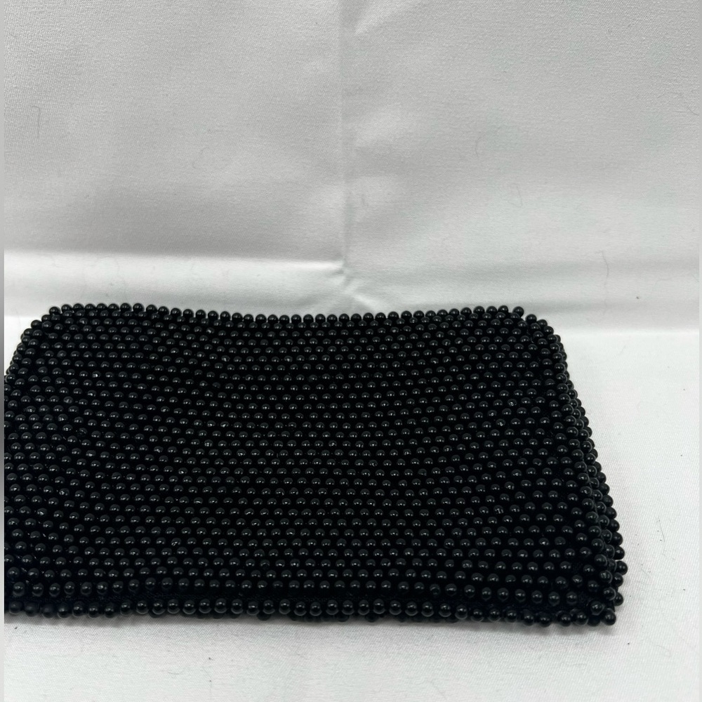 CLUTCH BAG PURSE "BAGS BY SUSAN" "BEADED IN JAPAN" RN #36753 FAUX BLACK PEARL - Picture 3 of 5